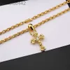 CH KRO Classic Splating 24K Gold Flame Diamond Cross Naszyjnik Spersonalizowany lekki luksusowy urok dla mężczyzn i kobiet