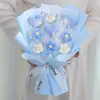 Dekorative Blumen Liebe Herz häkeln fertig gestrickte bouquet künstliche gewebte blume mit leichter Schnurhandhandwerk Lehrer Tag Geschenk