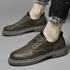 Casual Shoes Non-Slip Business Sneakers Wedding Dress Fashion Mens Autumn Men Flats Genuine Leather Male Oxford