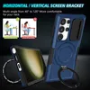 Shockproof Heavy Duty Magnetic Kickstand Case for Samsung Galaxy S24 Ultra S23 S22, Slide Camera MagSafe Wireless Charging Cover