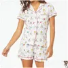 Sleep Sleep Sleep Lounge Pâques de singe de Pâques Pyjama Set Womens Y2K Vêtements Single Chéch Sauvet à manches