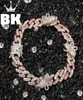 Hip Hop Copper 9 mm Micro Pave Cz Cuban Link Bracelet avec petit papillon 9 pouces Bracelet punk miami accepter la couleur personnalisée 711115