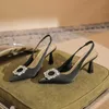 Летние сандалии женщин Стилетто Сандлс высокие каблуки Женская стройная прямая линия сандалии страза Fenty Slides 240228