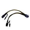 PCI-E 6-stift till dubbla 6+2-stift (6-stift/8-stift) Power Splitter-kabelgrafikkort PCIe PCI Express 6Pin till Dual 8Pin Power Cable