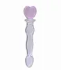 Énorme Pyrex Glass Dildoanal 3 Perles Butt Butt Plug Toyscrystal Massageur Pleasure Wand Heart Face Adult Sex Toys pour couple Y18111315142