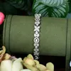 Bangel Hibride Super Luxury Blume rund weiße Kubikzirkonias Armbänder für Frauen Hochzeit Verlobungsfeier Schmuckzubehör B-190