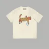 24SSメンズ女性デザイナーメンズTシャツパリは猫を印刷する春の夏のカジュアルパンツホワイトブラックS-XL