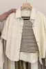 Kobiety bluzki limiguyue amerykańskie retro poliester krótkie kobiety letnie rękawie Polo Pockets Koszulki