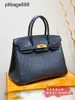 Handmade 7a Handbag Bikns Genuine Leather Pure African ostrich leather BK25/30 large capacity leather womensKFL4