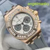 Orologio da polso unisex AP Epic Royal Oak Series 26231or Womens 18K in oro rosa Diamond Panda originale Orologio meccanico automatico