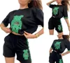 zomer dames set tracksuits 2-delige sets meisjes casual modeontwerper cartoon y2k zwart t-shirt en shorts korte mouwen geprinte top en casual kleding