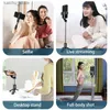 Selfie monopods mini selfie stick foldable statief met bluetooth draadloze monopod met externe sluiter voor iPhone iOS Android telefoon y240418