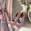Sandales Silk Square Toe Femmes 9cm Chaussures de ballet à talon