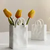 Nordic Portable Vase Ceramic Flower Modern Home Decor Accessories Living Room Decoration Garden Bedroom Ornaments 240411