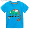 T-shirts förskolepojkar sommaren kortärmad crewneck t-shirt topp av linjen pojkar grävmaskin t-shirt kortärmade barnkläder 2-7 år Q240418