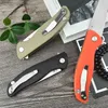 G10 Tactical Flipper Pocket Folding Knife D2 Stainless Steel Satin Plain Blade Manual Open EDC Camping Knife Multitools Hunting Fruit Cutting Tools with Clip 3300