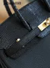 Designer Handmade 7a sac à main Bikns authentique Famille en cuir Black Lizard Touch Oncle Wax Threadlt3i