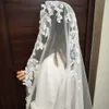 웨딩 헤어 보석 실제 사진 Mantilla Wedding Veil with Hidden Comb Lace on Top 3 미터 길이의 신부 베일 머리 베일 웨딩 액세서리