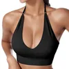 Bras Women's Halterneck Sport Bra Backless Deep V Bustier Sexy naadloze sportschool Verzamel Push Up Lingeries Solid Color Draad Gratis ondergoed