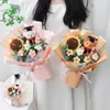 Fleurs décoratives Crochet Flower Bouquet Artificiel avec un cadeau de mariage léger pour les invités pour la fête des mères tissées