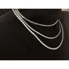 Großhandelspreis 925 Silber 2,5 mm 3 mm 3 mm 5 mm 6,5 mm 7,5 mm breites Moissanit -Diamant -Tennisketten Halskette