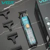 VGR Máquina de corte de cabelo sem fio de cabelos de cabelos Cabelo de cabelo elétrico Clipper barbeiro Corte de cabelo IPX7 Máquina de corte zero à prova d'água V-961 240418