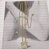 Modedesigner halsband V Letter Pendant Banshee Medusa Head 18K Gold Plated Womens VE4341A