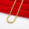 Kettingen drop gouden kleur 6 mm touwketting ketting voor mannen vrouwen hiphop sieraden accessoires mode 22inch5831306