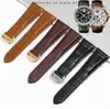 Watch Bands Yopo16 18 20 22 23 24 25 mm Cintura di sostituzione della fascia di orologi in pelle nera marrone marrone per calibro DE Serie2425042818