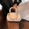 DrawString Fashion Luxury Texture Pleated Cloud Handbag Highclate Pearl Chain Single Shoulder Crossbody Bags Party Dinner Women's Bag