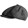 IXS6 BERETS MENN HAT HAT VARMT TWEED OCTONAL CAP Black Blue Beret HerringBone Detective Newsboy Hats Retro Women Winter Cap BLM258 D24418