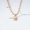 Collane a pendente blocco pacchetto in acciaio inossidabile per donne da 6 mm a sfera chiare oro oro in metallo collier femme