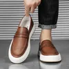 Designer New Men's Brown Black Slip On Platform Shoes Male Causal Flats Penny Loafers Walking Sneakers Zapatos Hombre