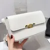 Designer tas tiener klep klassieke witte rechthoek zadeltas enkele schoudertas onderarm tas dames kleine vierkante tas tofu lederen koeienhuid crossbody tas stof bedrukt