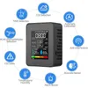 In 1 Air Quality Monitor TVOC HCHO Temperature Humidity CO2 Meter USB Rechargeable Detector Black