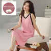 Women's Sleepwear Women Nightgowns With Chest Pads Modal Night Dress Sexy Spaghetti Strap V Collar Casual Home Shirt Solid