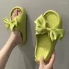 Slippers Home Bow Tie Knot Woman Platform Cloud EVA Non Slip Slides Indoor Outdoor Summer Sandal Ladies Kawai Floor Shoes Female