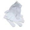 Luvas de chuveiro de limpeza de nylon brancos luvas esfoliantes de banho de cinco dedos de banheira luvas de banheiro para casa suprimentos para casa GWE781813331368