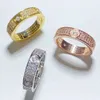 Senior Designer Carter Full Sky Star Ring V V Gold Gold Gold Due file Tre file Diamond Coppia Anello Full Diamond Love Ring