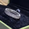 Vancleff kadınları için yüksek uç takı halkaları tek elmas yeni deneme yüzüğü tam elmas gül altın yüzük mücevher çift hediye orijinal 1: 1 gerçek logo ile