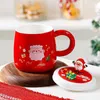 Mugs Creative Santa Claus Elk Figurines Cup Couples Ceramic Christmas Lid Design Office Home Milk Coffee Xmas Gift