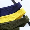 Underpants 5pcs Mens Underwear Brief maschili Solidi per brevi mutandine di cotone ADT Bikini Pant y Slip Hombre 1805 230420 Delivery Delivery Dhxip