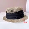 Berets 202404-2508751 Ins chic Japon Summer Salt Natural Grass Classic Holiday Small Brim Fedoras Cap Men Femmes Loissine Sun Sun