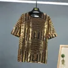 Men's T Shirts Diamond Check Sequin Shirt For Men Half Sleeved Hip Hop Stage High Quality Oversized Loose Fit Tees Smooth Camisetas De