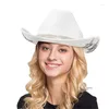 Bérets F42f Chapeaux de cowboy pour adolescents avec diamant étoile Felts Hat pour boîte de nuit