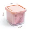 Storage Bottles Double-layer Refrigerator Fresh Keeping Box Drain Basket Fruit Food Containers For Carrying Out Fridge Organizer