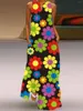 Casual Dresses Summer Fashion Style Elegant Sexy Women's Printed V-Neck Pocket Export Long Dress Swing