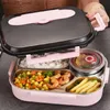 Bento Boxes Bento Box Box Bento riutilizzabile in acciaio inossidabile in acciaio inossidabile Bento Multi-Compartment Pranzo Conteni per le perdite Kit per le perdite per adulti L49