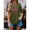 Women'S T-Shirt Graphic Tee T Shirt Designer Shirts Womens Crew Neck Print Cotton Polyester Letter Casual Regar Fit Short Sleeve Breat Dhzee