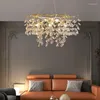Candeliers Filial de luxo forma de lustre pendente de cristal para sala de jantar de sala de jantar decoração de luminárias de iluminação interna Luminaria